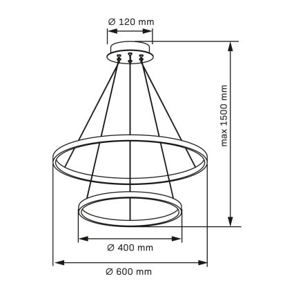 LED Pakabinamas sietynas LEA LED/35W/230V 4000K diametras 60 cm auksas