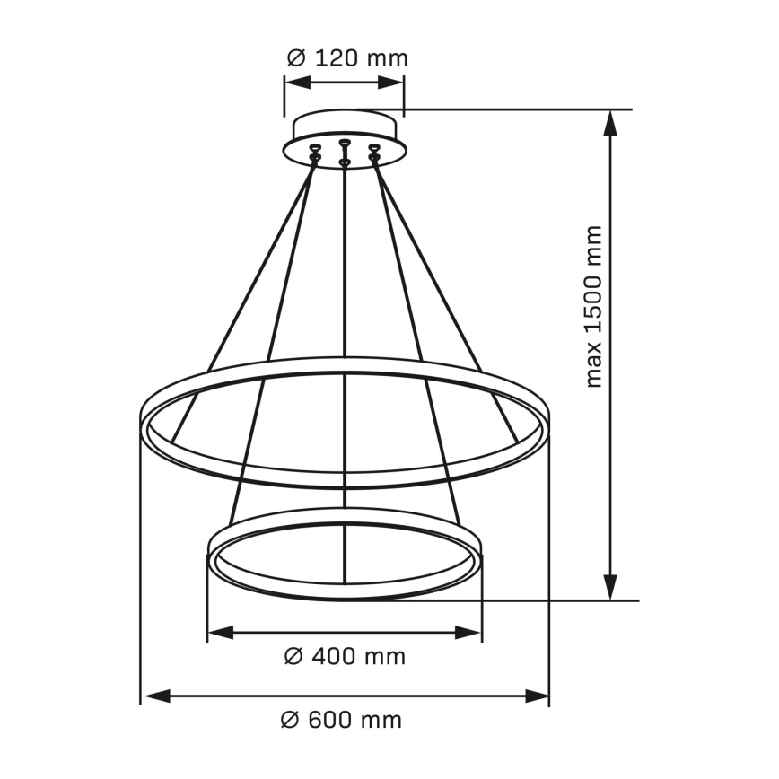 LED Pakabinamas sietynas LEA LED/35W/230V 4000K diametras 60 cm auksas