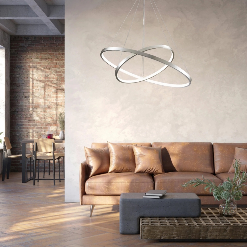 LED Pakabinamas sietynas LEA LED/35W/230V 4000K diametras 60 cm matinis chromas