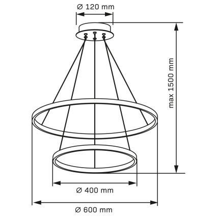 LED Pakabinamas sietynas LEA LED/35W/230V 4000K diametras 60 cm matinis chromas