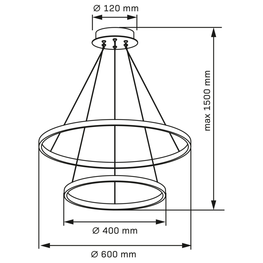 LED Pakabinamas sietynas LEA LED/35W/230V 4000K diametras 60 cm matinis chromas