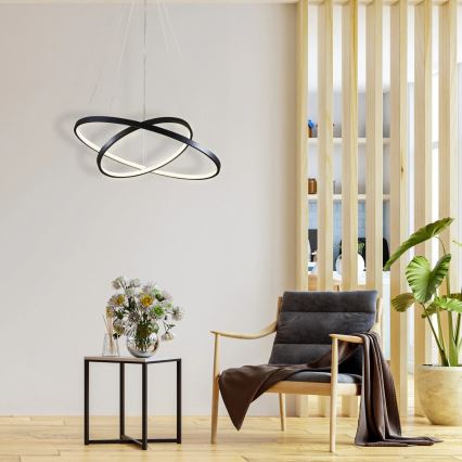 LED Pakabinamas sietynas LEA LED/35W/230V 4000K diametras 60 cm juoda