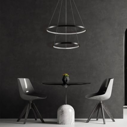 LED Pakabinamas sietynas LEA LED/35W/230V 4000K diametras 60 cm juoda
