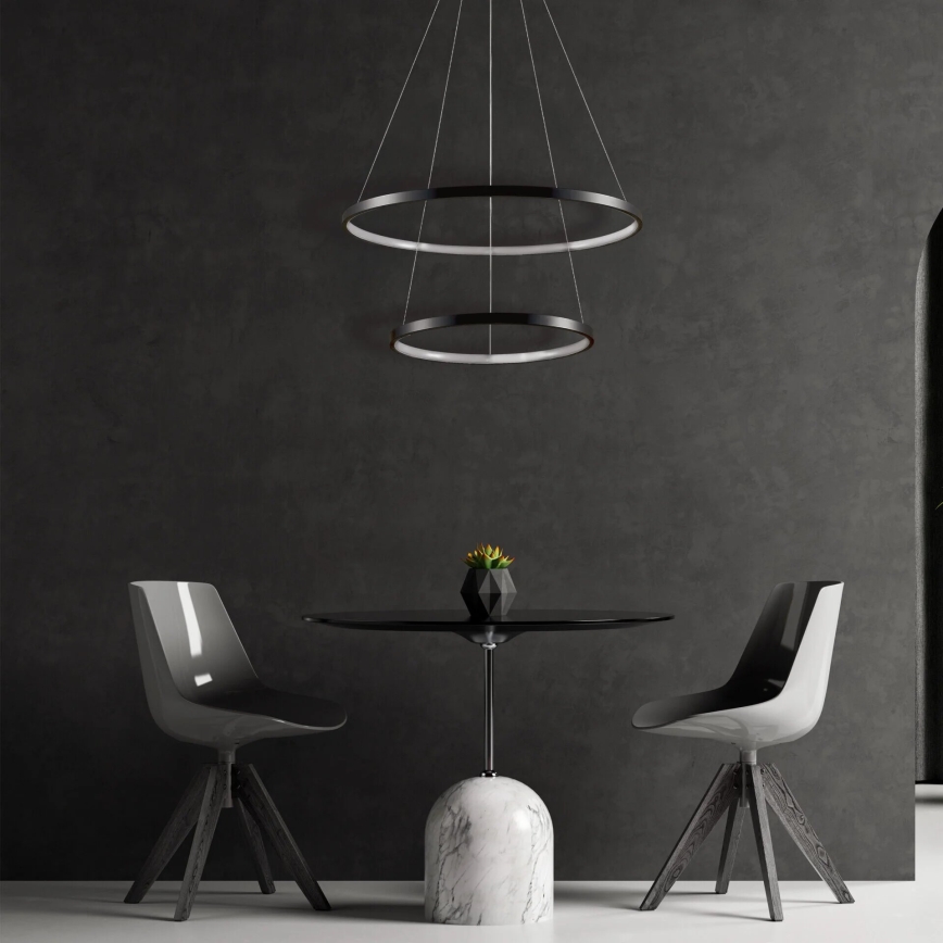 LED Pakabinamas sietynas LEA LED/35W/230V 4000K diametras 60 cm juoda