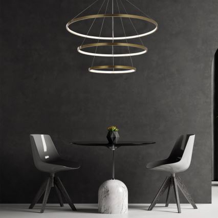 LED Pakabinamas sietynas LEA LED/60W/230V 4000K diametras 80 cm auksas