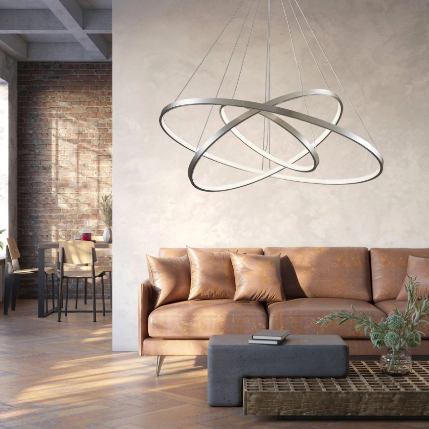 LED Pakabinamas sietynas LEA LED/60W/230V 4000K diametras 80 cm matinis chromas