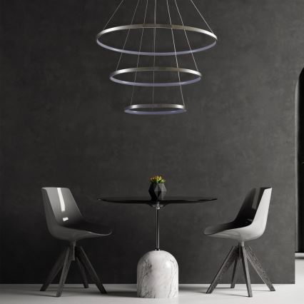 LED Pakabinamas sietynas LEA LED/60W/230V 4000K diametras 80 cm matinis chromas