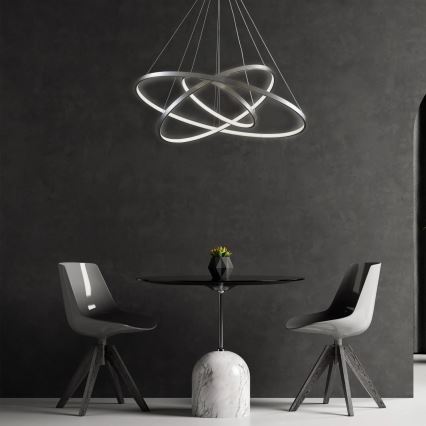 LED Pakabinamas sietynas LEA LED/60W/230V 4000K diametras 80 cm matinis chromas
