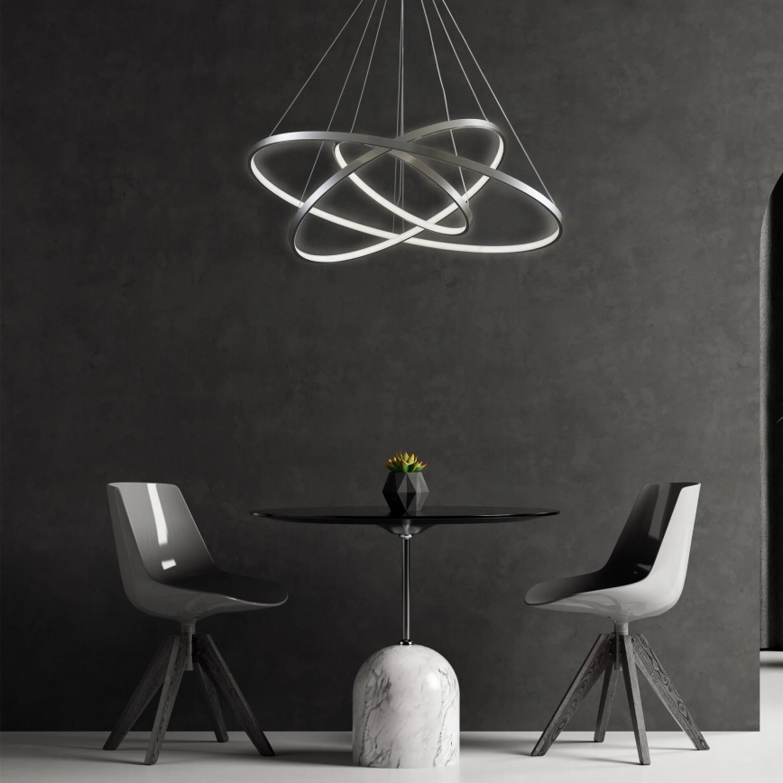LED Pakabinamas sietynas LEA LED/60W/230V 4000K diametras 80 cm matinis chromas