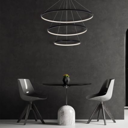 LED Pakabinamas sietynas LEA LED/60W/230V 4000K diametras 80 cm juoda
