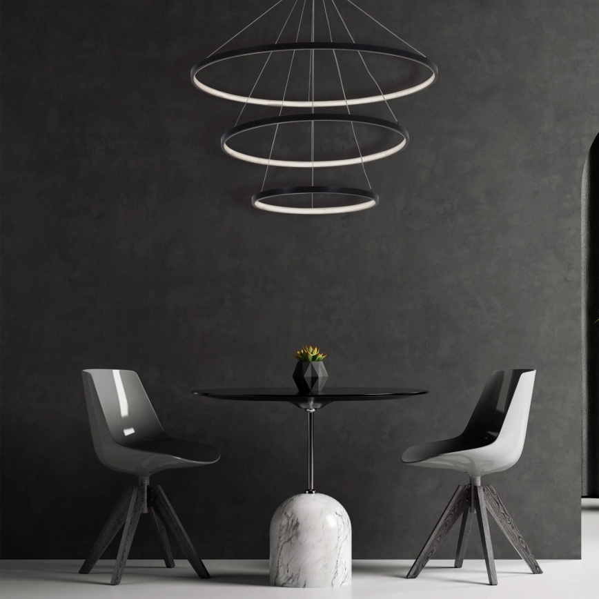 LED Pakabinamas sietynas LEA LED/60W/230V 4000K diametras 80 cm juoda