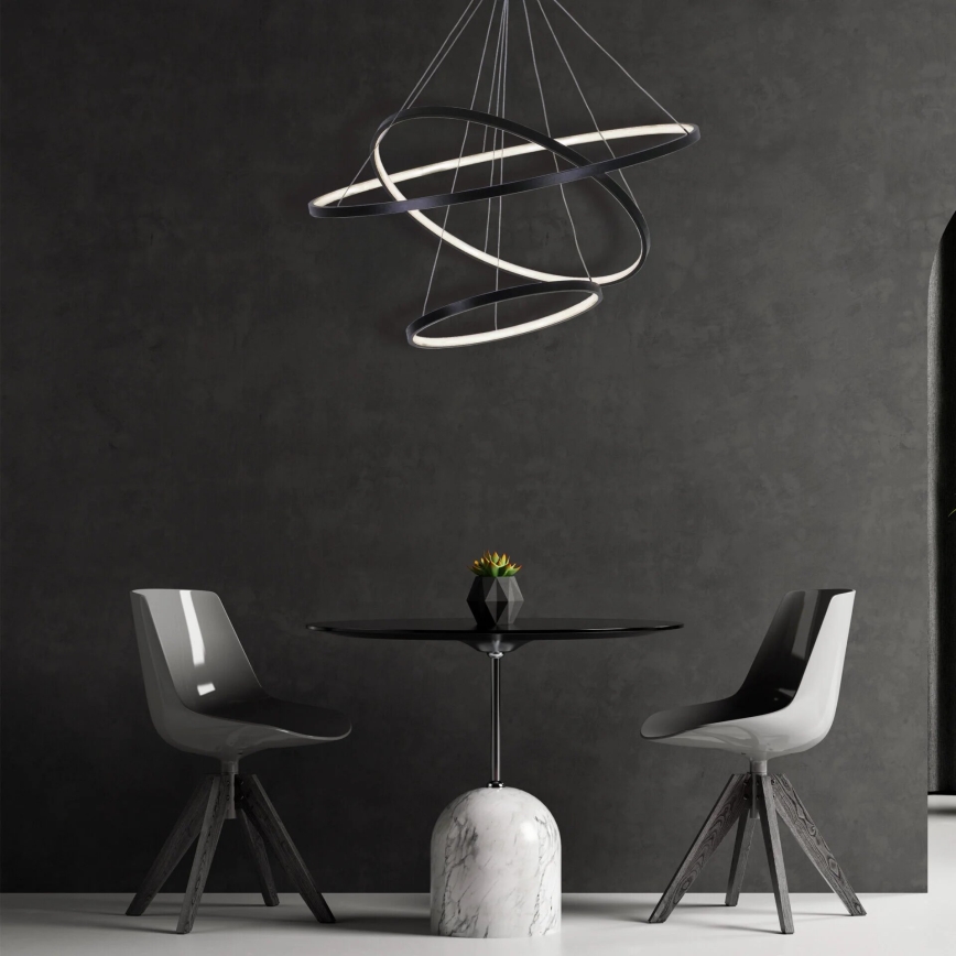 LED Pakabinamas sietynas LEA LED/60W/230V 4000K diametras 80 cm juoda