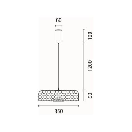 LED Pakabinamas sietynas LED/10W/230V 3000K auksas diametras 35 cm
