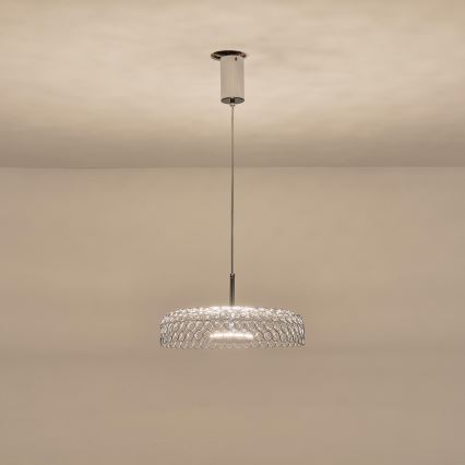 LED Pakabinamas sietynas LED/10W/230V 3000K blizgus chromas diametras 35 cm