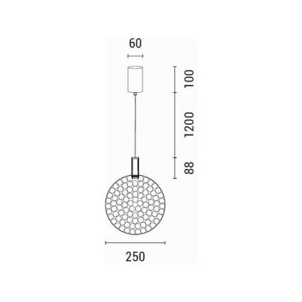 LED Pakabinamas sietynas LED/10W/230V 3000K blizgus chromas diametras 35 cm