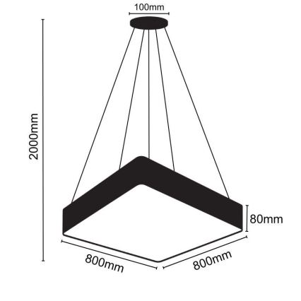 LED Pakabinamas sietynas LED/110W/230V 4000K 80x80 cm