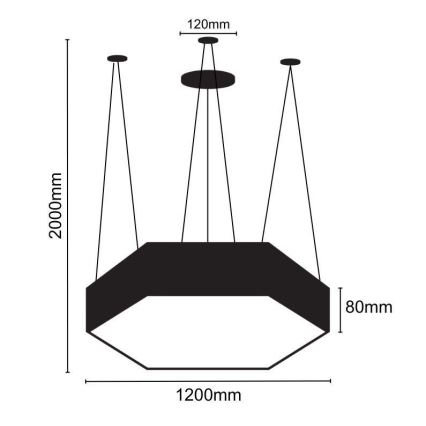 LED Pakabinamas sietynas LED/120W/230V 4000K diametras 120 cm