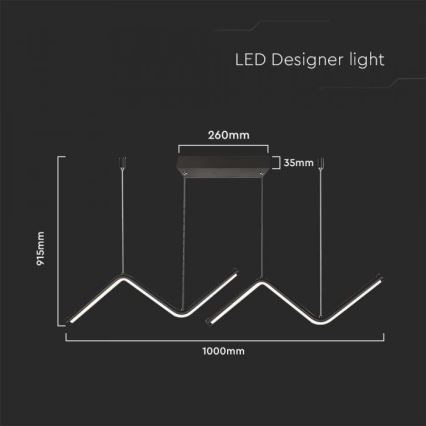 LED Pakabinamas sietynas LED/12W/230V 4000K juoda