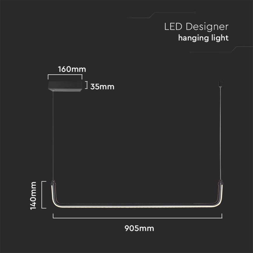 LED Pakabinamas sietynas LED/12W/230V 4000K juoda