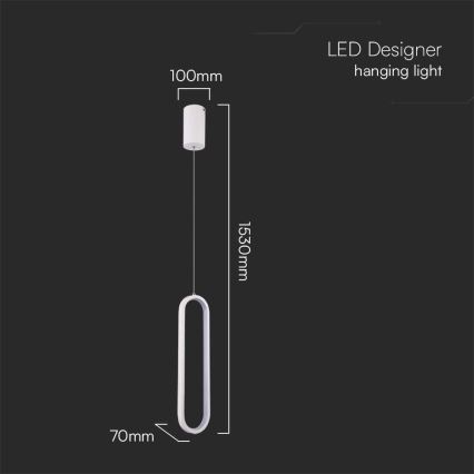 LED Pakabinamas sietynas LED/13W/230V 3000K balta