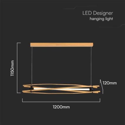 LED Pakabinamas sietynas LED/15W/230V 3000K ruda