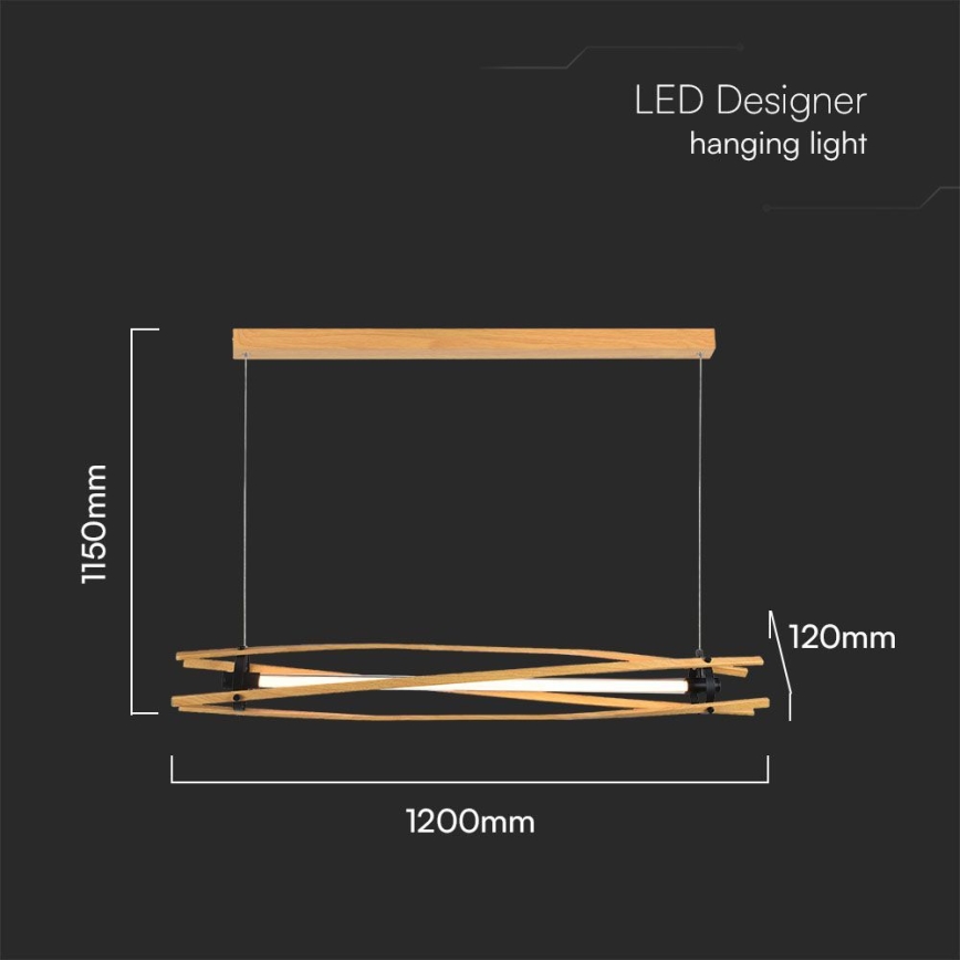 LED Pakabinamas sietynas LED/15W/230V 3000K ruda