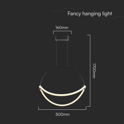 LED Pakabinamas sietynas LED/16W/230V 3000K diametras 50 cm