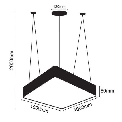 LED Pakabinamas sietynas LED/170W/230V 4000K 100x100 cm