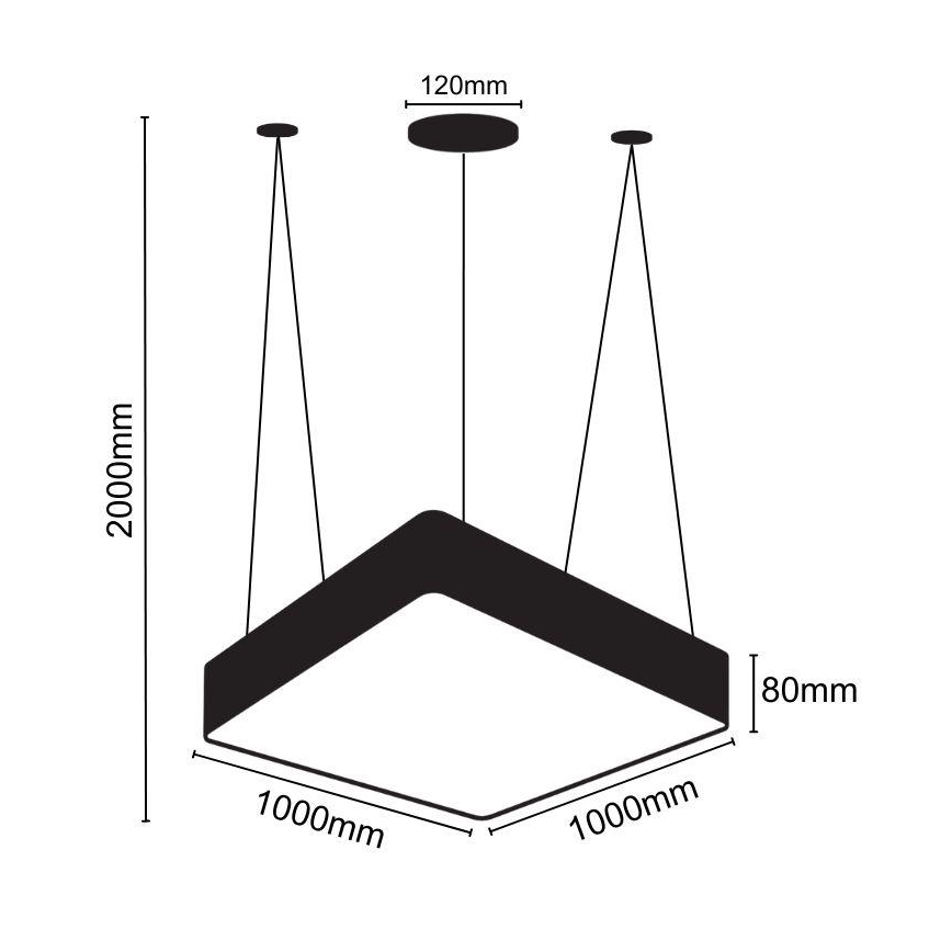 LED Pakabinamas sietynas LED/170W/230V 4000K 100x100 cm