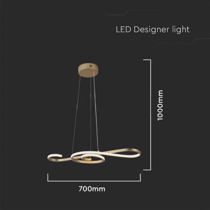 LED Pakabinamas sietynas LED/18W/230V 3000K auksas