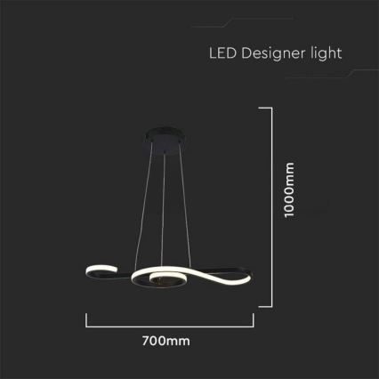 LED Pakabinamas sietynas LED/18W/230V 3000K juoda