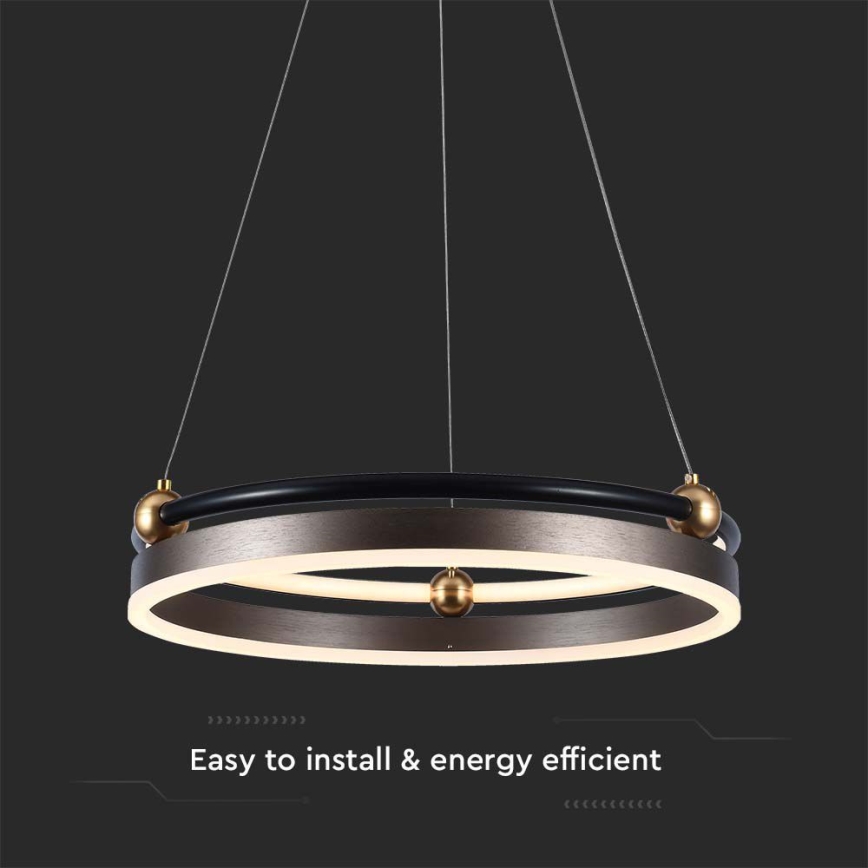 LED Pakabinamas sietynas LED/20W/230V 3000K diametras 42 cm ruda