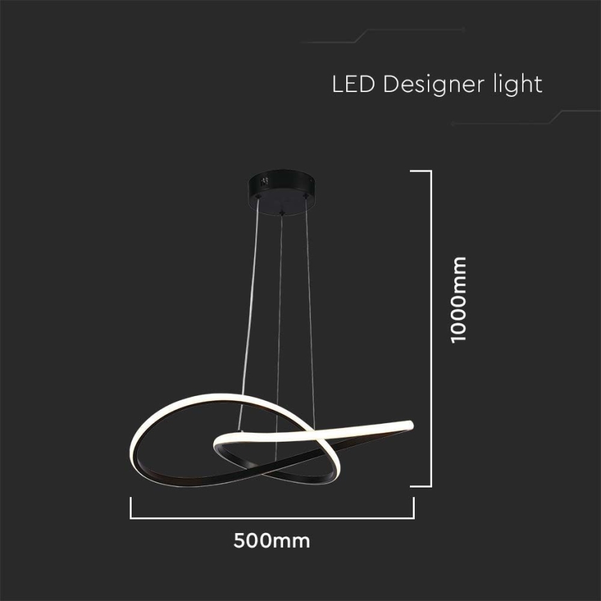 LED Pakabinamas sietynas LED/20W/230V 3000K juoda