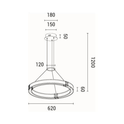 LED Pakabinamas sietynas LED/21W/230V 3000K 42x120 cm