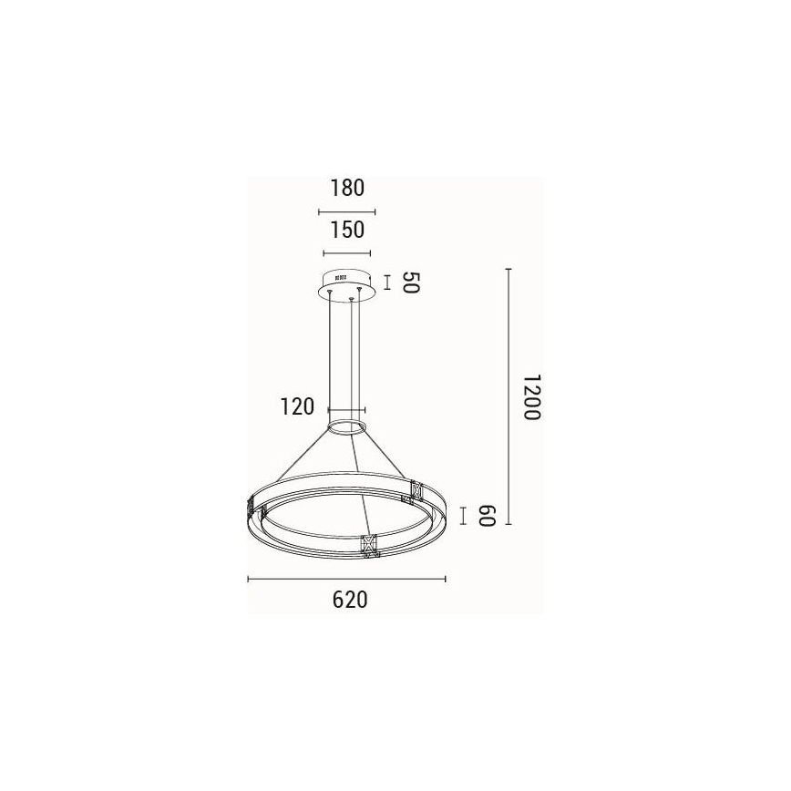 LED Pakabinamas sietynas LED/21W/230V 3000K 42x120 cm