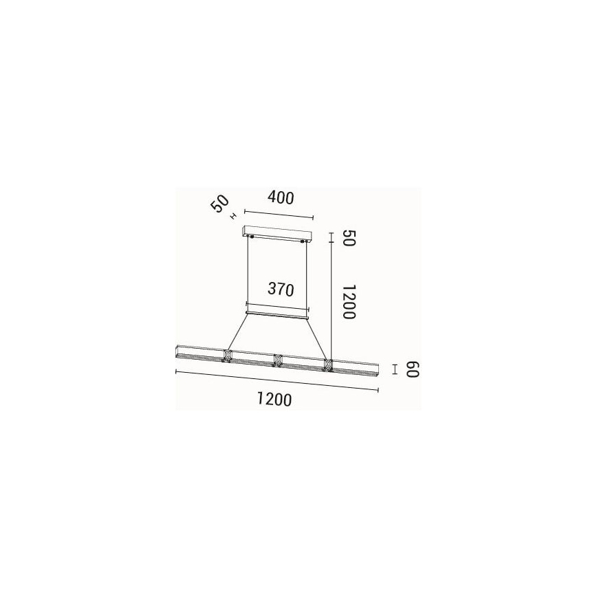 LED Pakabinamas sietynas LED/21W/230V 3000K 45x120 cm