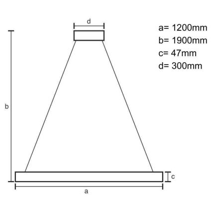 LED Pakabinamas sietynas LED/22W/230V 4000K 120 cm uosio/medžio masyvo