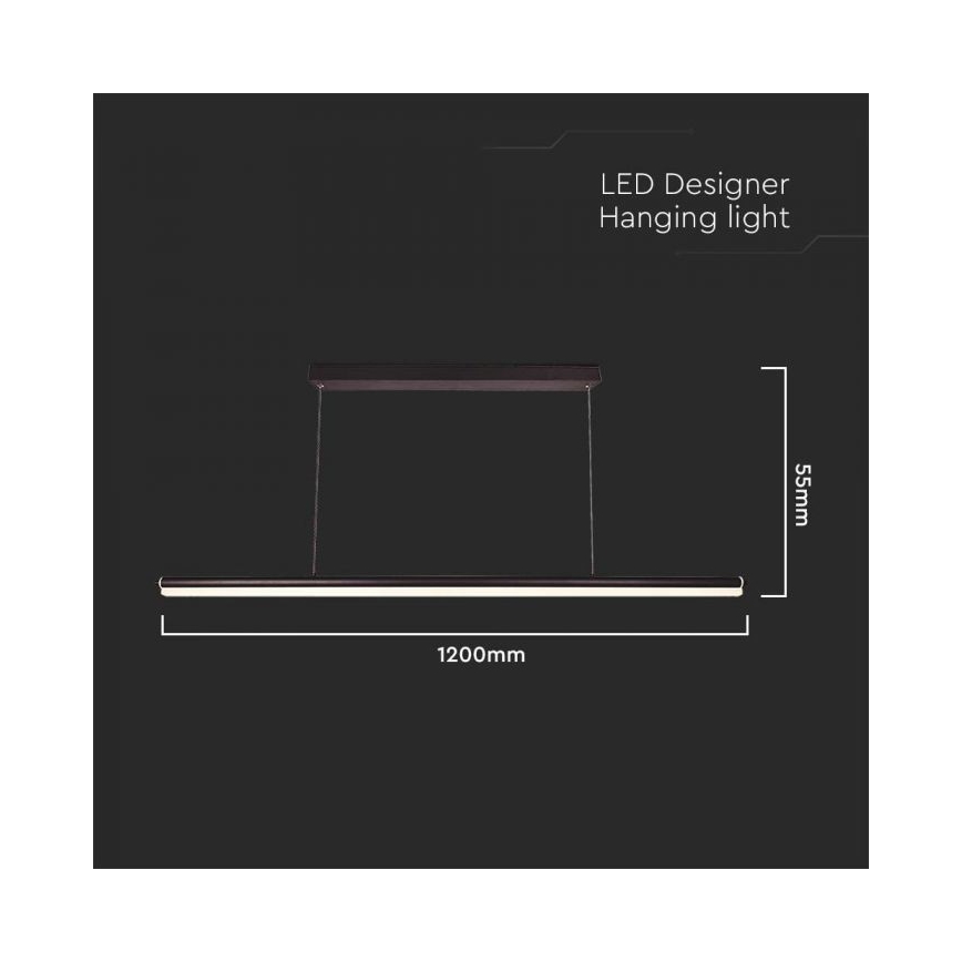 LED Pakabinamas sietynas LED/23W/230V 4000K 120 cm juoda