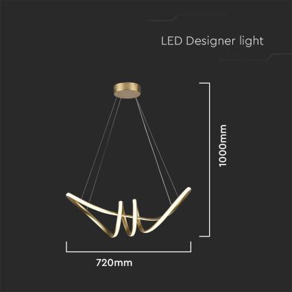 LED Pakabinamas sietynas LED/24W/230V 3000K auksas