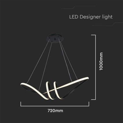 LED Pakabinamas sietynas LED/24W/230V 3000K juoda