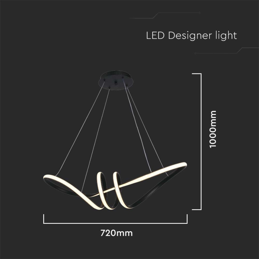 LED Pakabinamas sietynas LED/24W/230V 3000K juoda