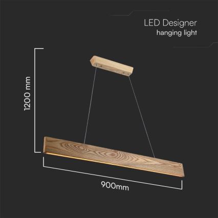 LED Pakabinamas sietynas LED/24W/230V 3000K ruda