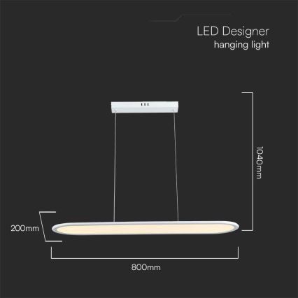 LED Pakabinamas sietynas LED/24W/230V 4000K balta