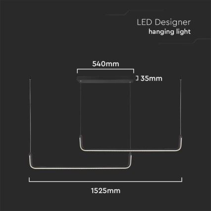 LED Pakabinamas sietynas LED/24W/230V 4000K juoda