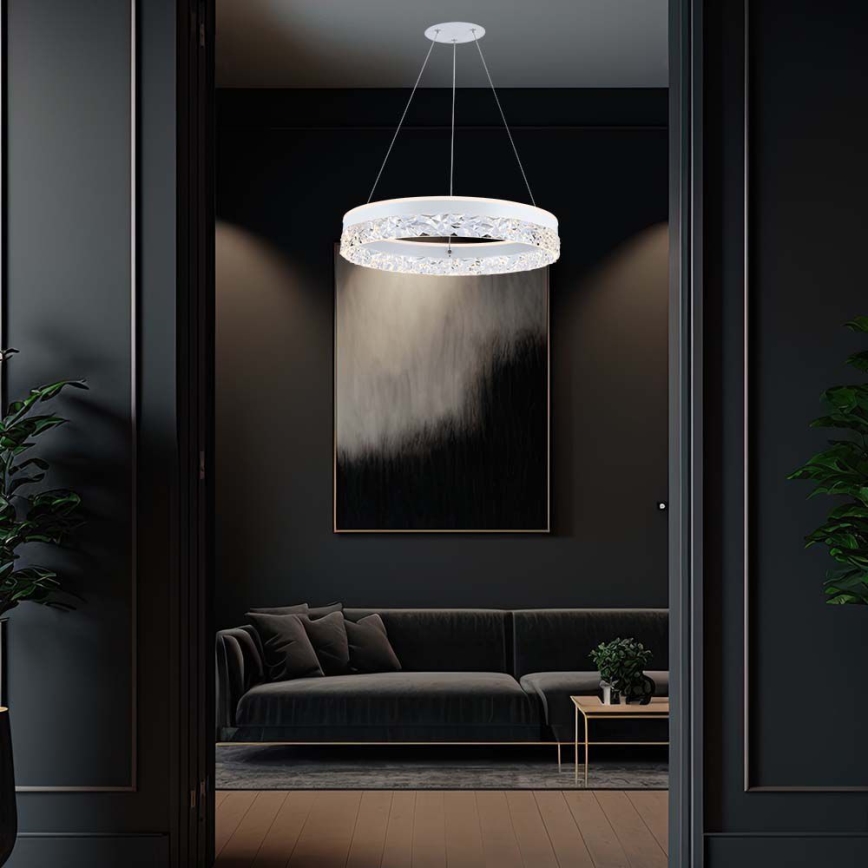 LED Pakabinamas sietynas LED/25W/230V 3000K diametras 50 cm balta