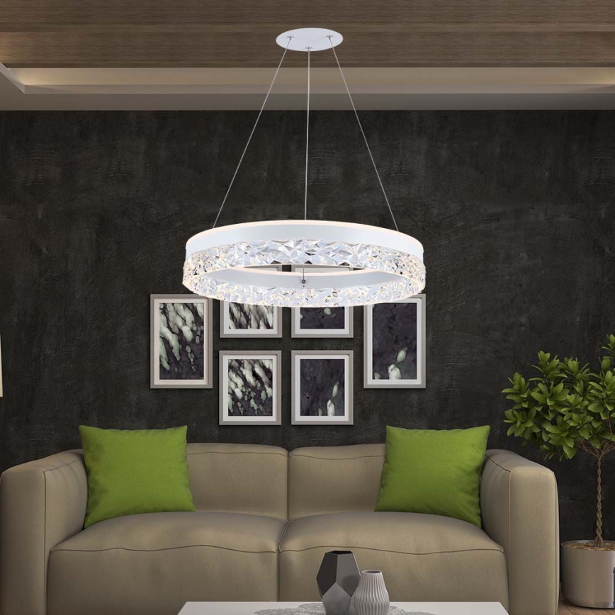 LED Pakabinamas sietynas LED/25W/230V 3000K diametras 50 cm balta