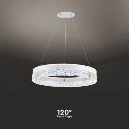 LED Pakabinamas sietynas LED/25W/230V 3000K diametras 50 cm balta