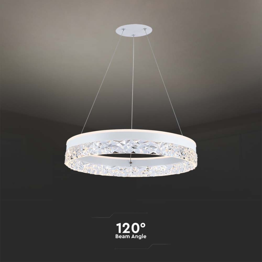 LED Pakabinamas sietynas LED/25W/230V 3000K diametras 50 cm balta