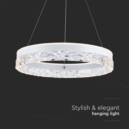 LED Pakabinamas sietynas LED/25W/230V 3000K diametras 50 cm balta