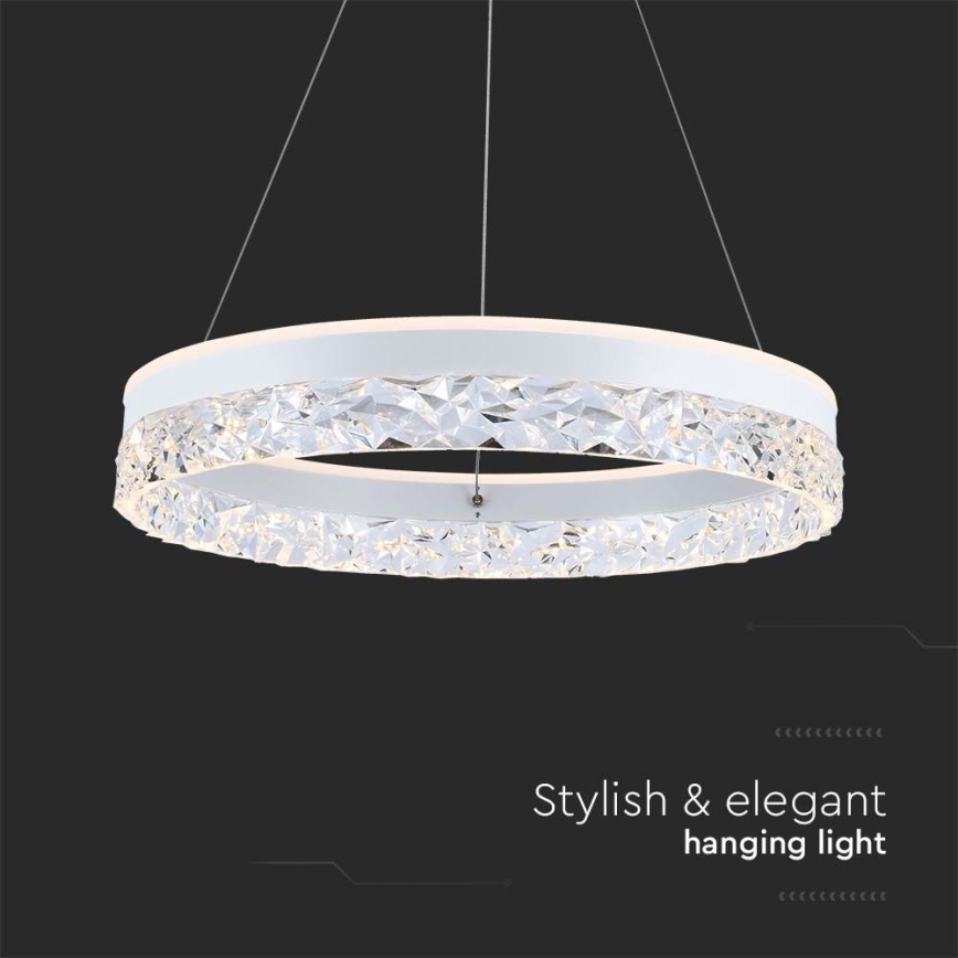 LED Pakabinamas sietynas LED/25W/230V 3000K diametras 50 cm balta